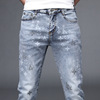 summer new pattern Light colour Jeans Europe station printing Hot stamping Self cultivation Pencil Pants Korean Edition leisure time trousers Thin section summer new pattern Light colour Jeans Europe station printing Hot stamping Self cultivation Pencil Pants Korean Edition leisure time trousers Thin section