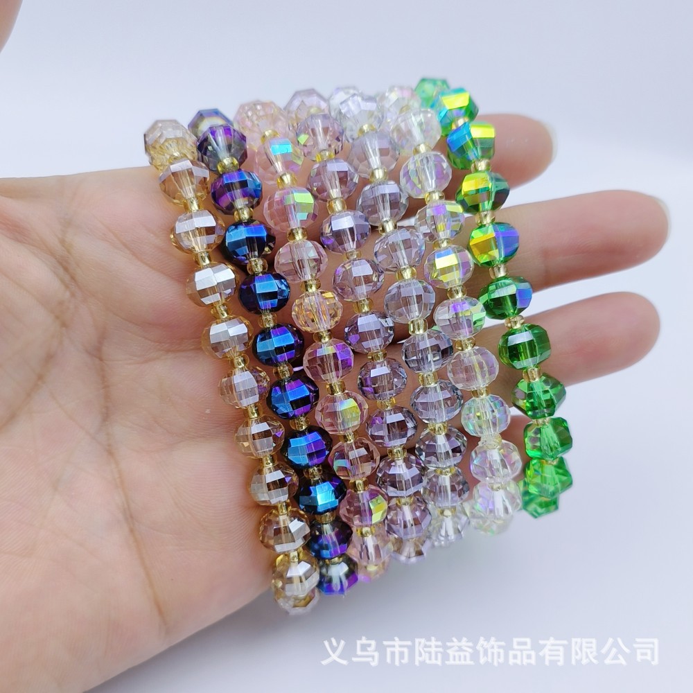 奥地利水晶手链8mm多面切割超闪玻璃水晶手串网红学生串珠手饰品