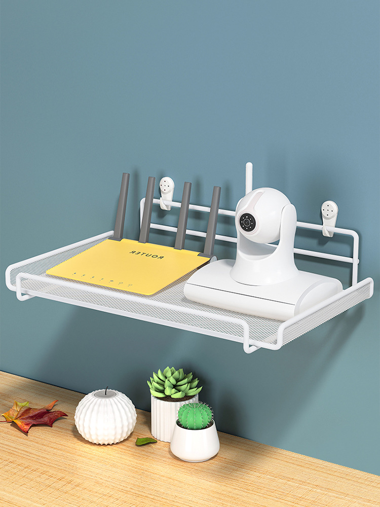 机顶盒置物架壁挂墙上路由器放置架wifi收纳盒光猫盒子支架免打孔