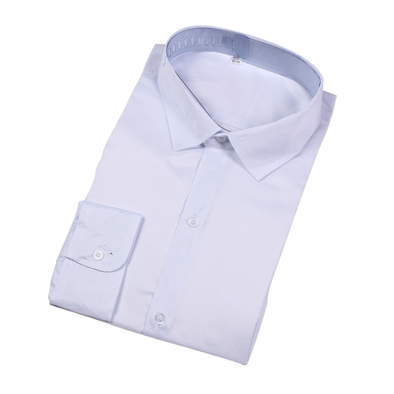 Factory Wholesale Disposable White Shirt Men's Cheap Shirt Men's Long Sleeve Square-Neck Loose Large Size Performance Shroud