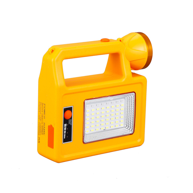 Solar Outdoor Portable Lamp Emergency 4-Speed Flood Light Camping Night Road Integrated Waterproof Portable Lamp Red and Blue Strobe