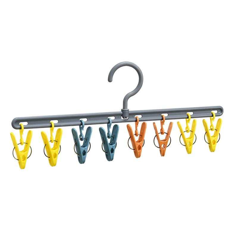 L108 Multi-Clip Drying Socks Hanger Household Children Clothes Hanger Small Hanger Hanger One-Line Clothes Pin