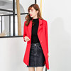 2021 new pattern Korean Edition Solid Two-sided wool Woollen cloth overcoat Mid length version Cashmere thickening coat Women's wear wholesale