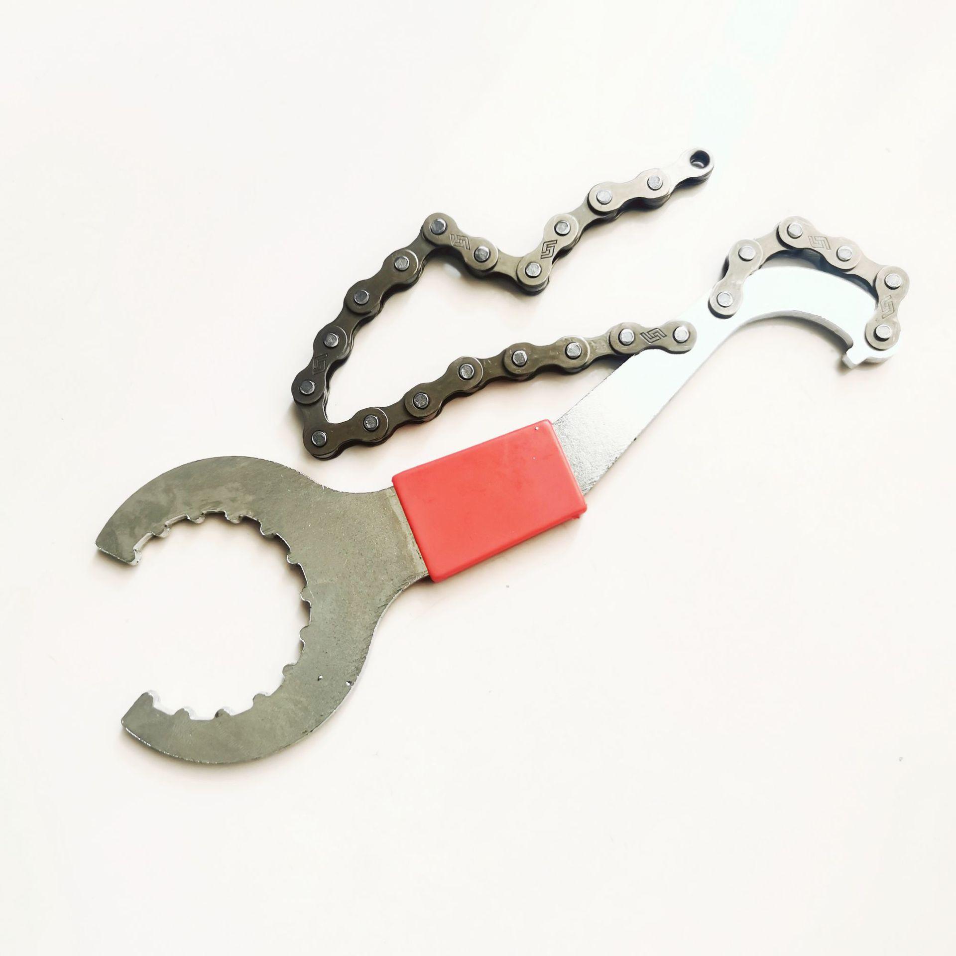 自行车多功能一体中轴卡式飞轮工具/尾勾链条扳手/三合一维护工具