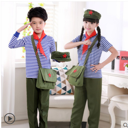 七一小红军男女童知国庆节学生学习雷锋闪闪红星红歌合唱服演出服