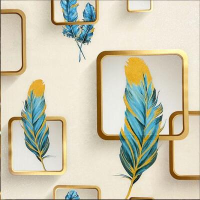 Modern Minimalist Feather Box PVC Wallpaper New Living Room Background Hotel Internet Bar Crafts Decorative Wall Paper Factory