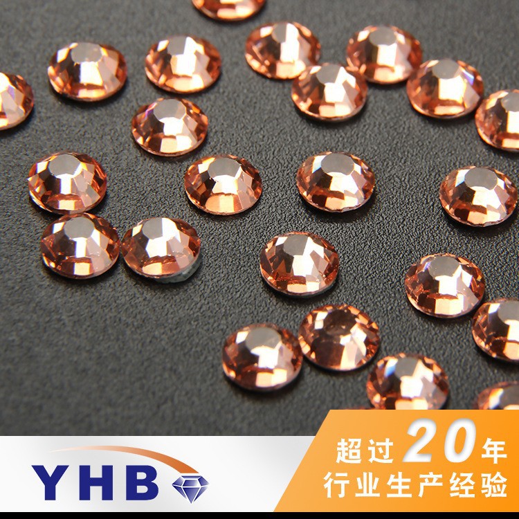 Factory in Stock Ornament Accessories Imitation Czech Diamond Apricot round Korean Rhinestone Ss30 Ornament Material Imitation Diamond DIY