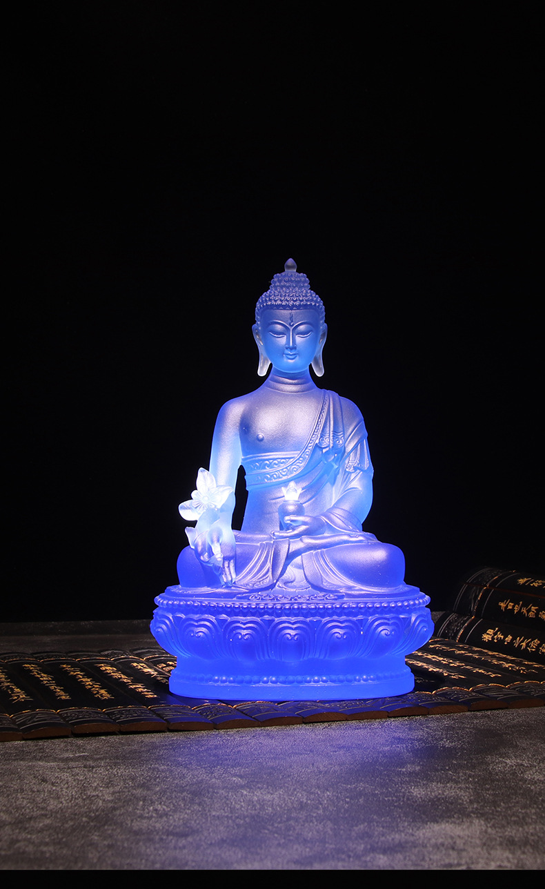 琉璃药师佛脱蜡琉璃寺庙寺院佛教佛像礼品厂家阿弥陀佛万佛墙供奉