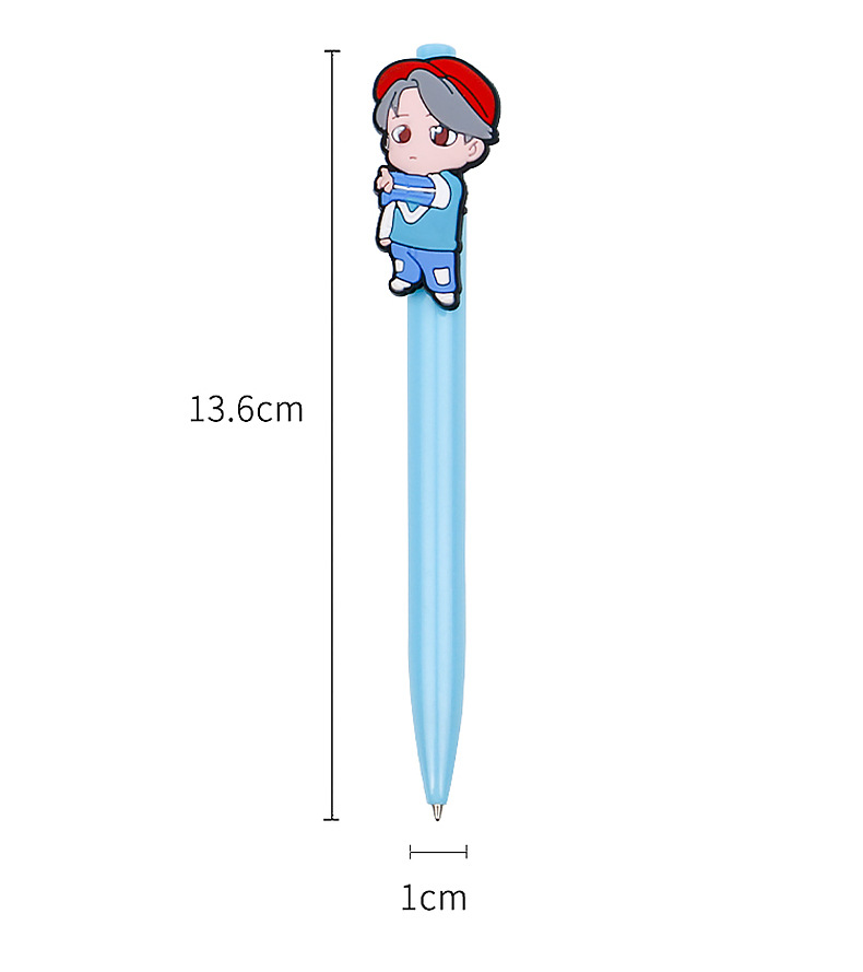 可爱创意卡通防弹少年团系列软胶笔帽按动中性笔高颜值水笔学生