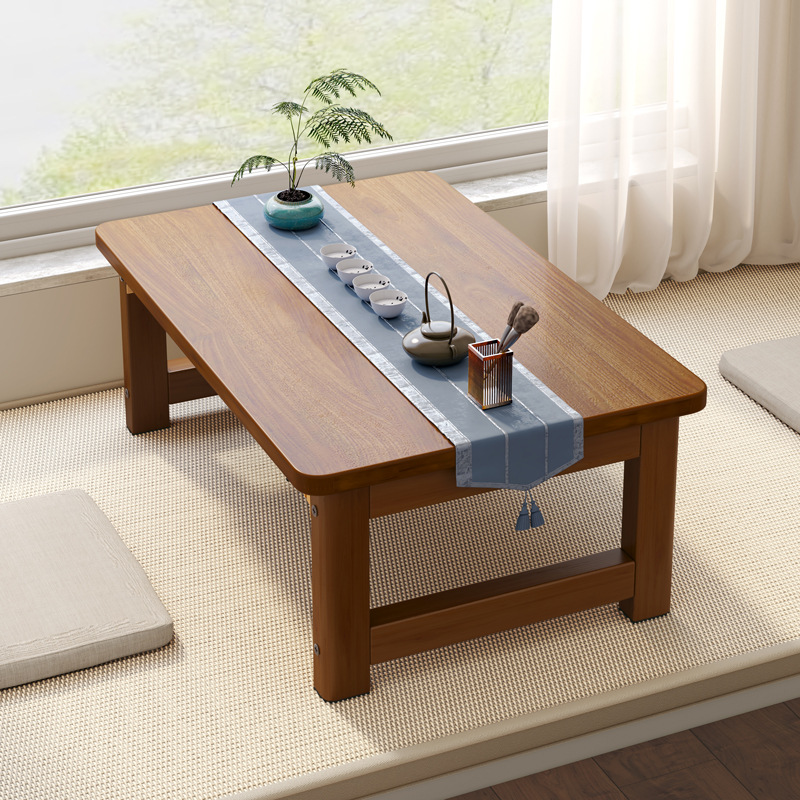 Foldable Bay Window Coffee Table Living Room Home Small Apartment Solid Wood Small Table Tea Table Simple Modern Bedroom Small Low Table