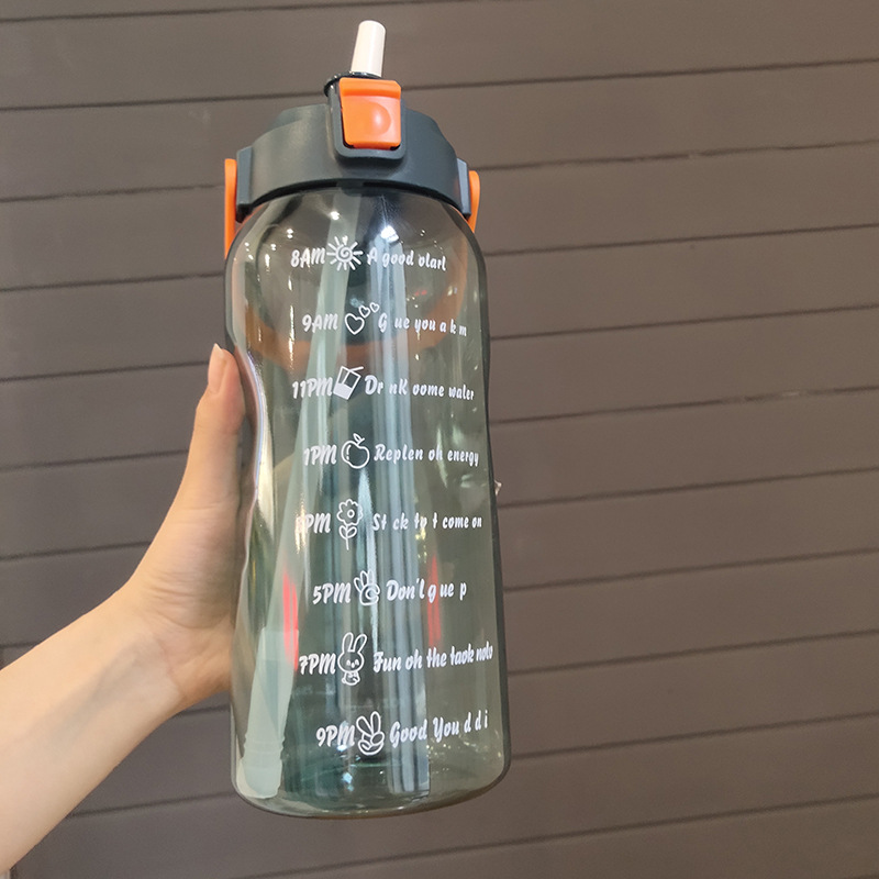 New Outdoor Sports Large-Capacity Space Bottle with Scale Transparent Portable Plastic Water Cup