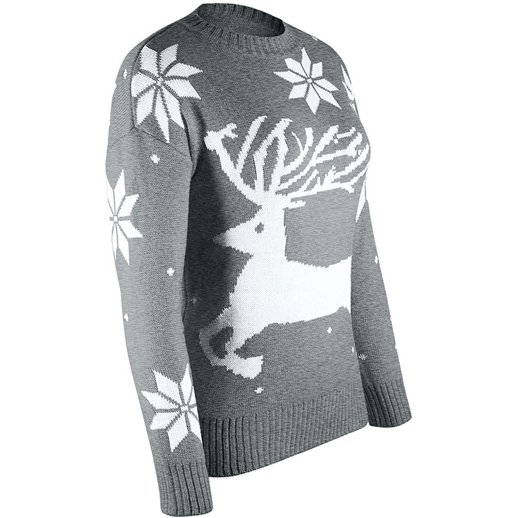 European and American Foreign Trade Export Women's Sweater Christmas Sweater Women's Foreign Trade Long Sleeve Elk Pullover Sweater