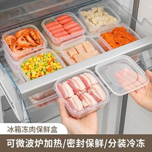 冰箱冷冻肉收纳盒保鲜盒冷冻专用厨房饺子鸡蛋储物盒冻肉备菜盒子