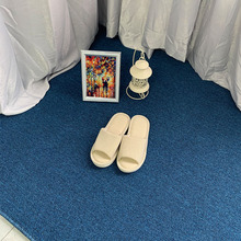 8TK8ins风蓝色地毯满铺拍照纯色客厅卧室房间全铺圆形全屋大面积
