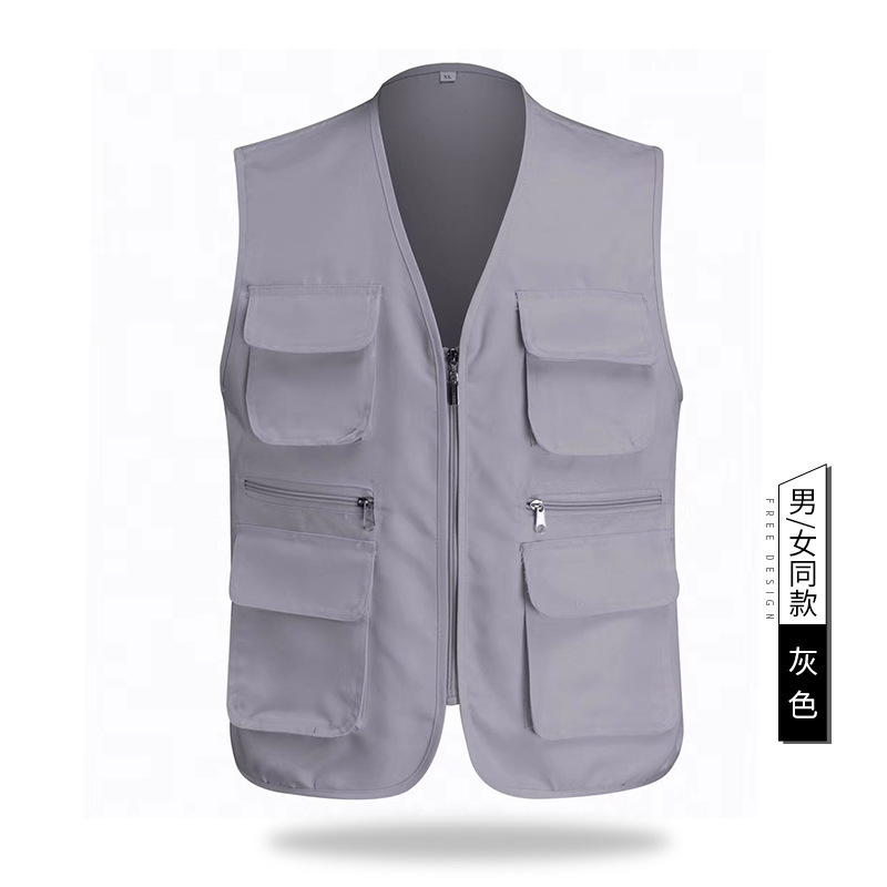 New Three-Dimensional Multi-Pocket Vest Printed Logo Outdoor Activity Advertising Volunteer Vest