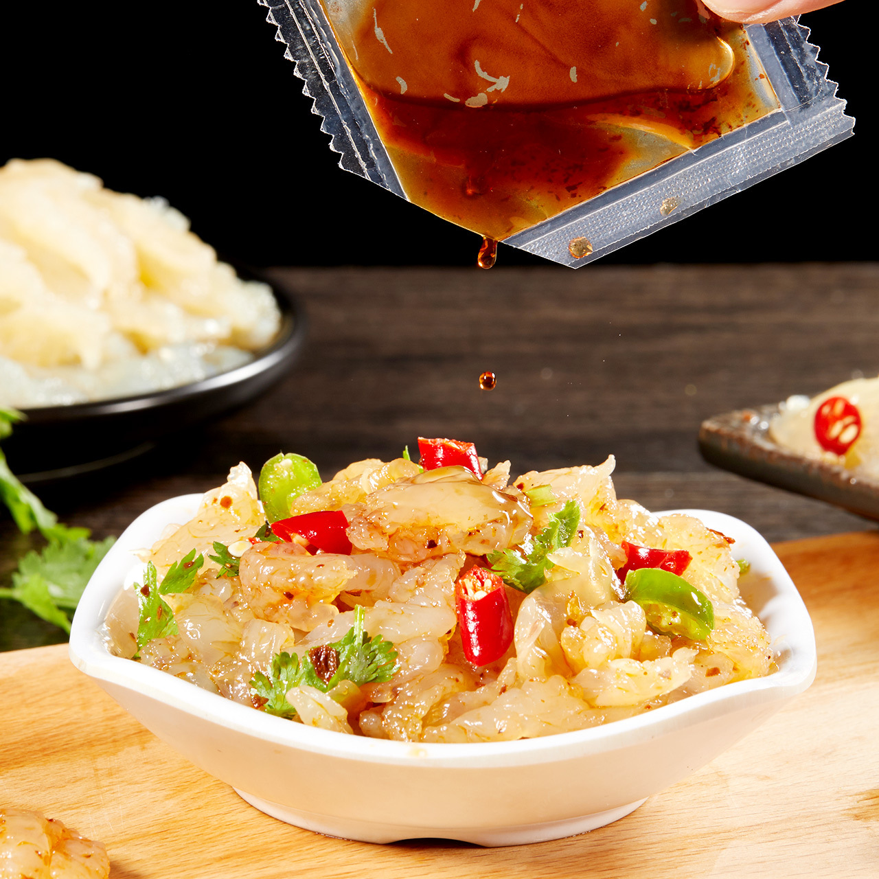 海蜇头即食凉拌海蜇酸辣下酒菜特级海蜇哲丝皮海鲜盐渍裙带菜包邮