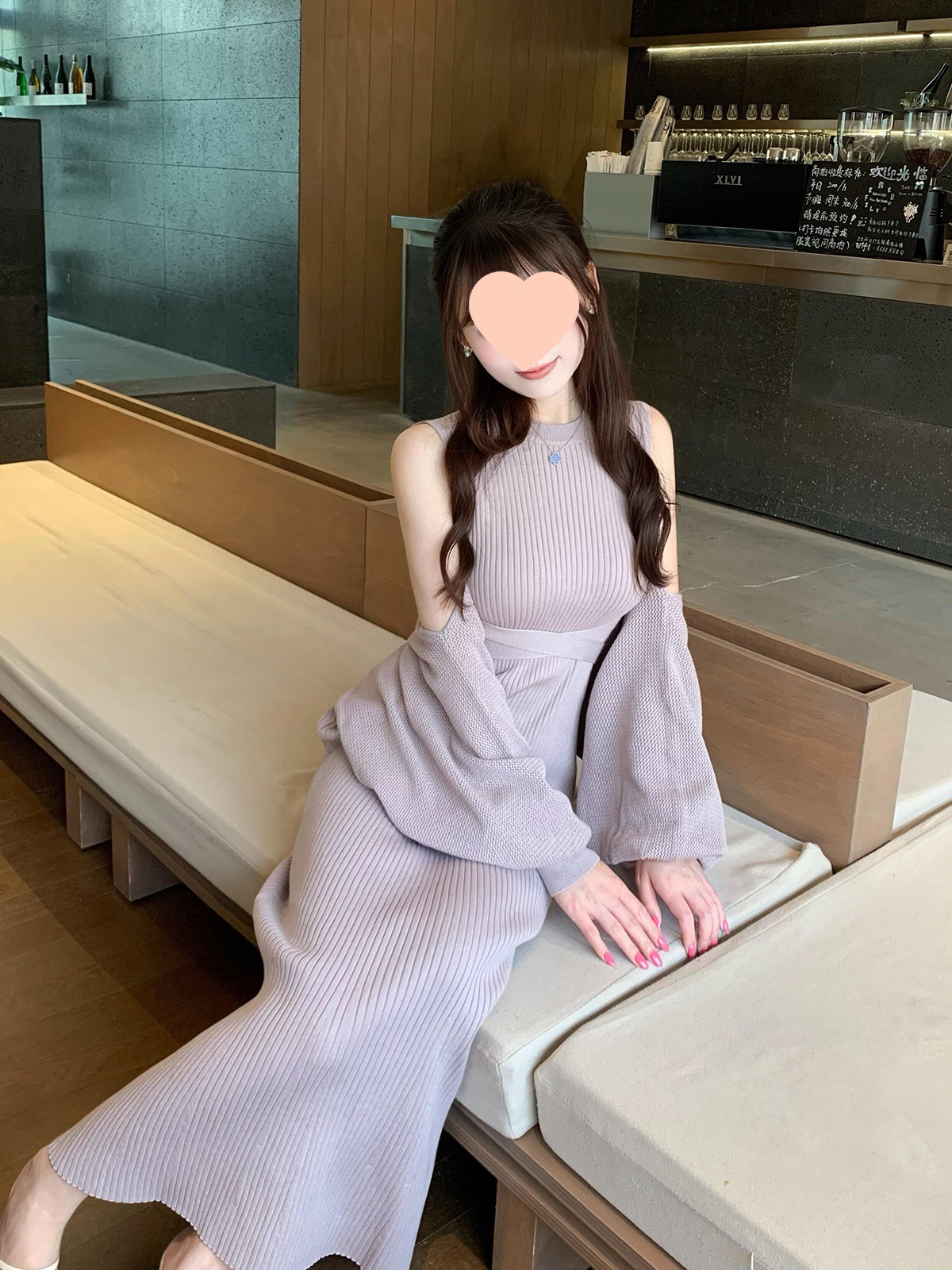 已到货  新款日系两件套针织套装裙子