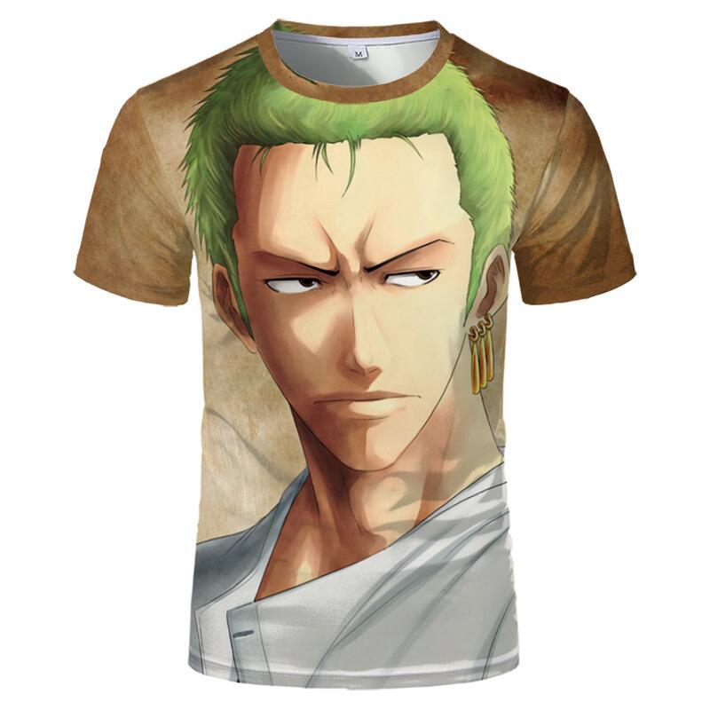 跨境热销 海贼王索隆印花3dt恤男女成人t恤3d t恤儿童 短袖上衣