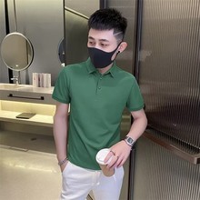 跨境韩版翻领Polo衫男短袖男潮牌上衣夏季商务休闲T恤男批发代发