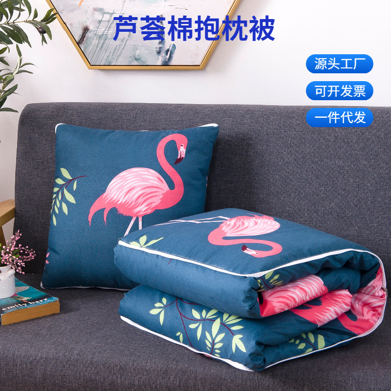 抱枕被子两用 汽车办公室可折叠多功能盖毯空调被靠垫 可来图印制