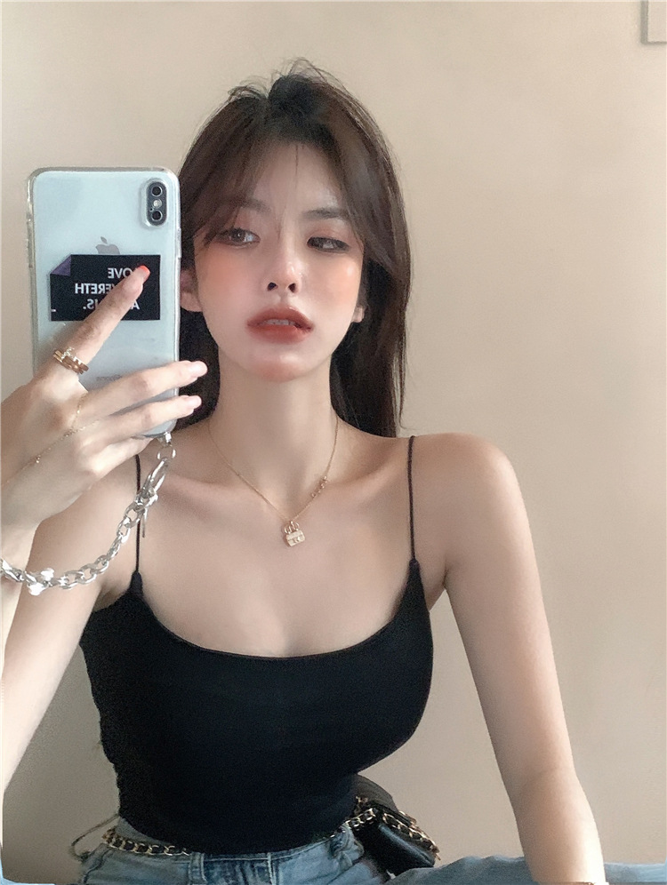 ins辣妹小吊带背心女夏新纯欲外穿性感短款紧身内搭打底上衣跨境