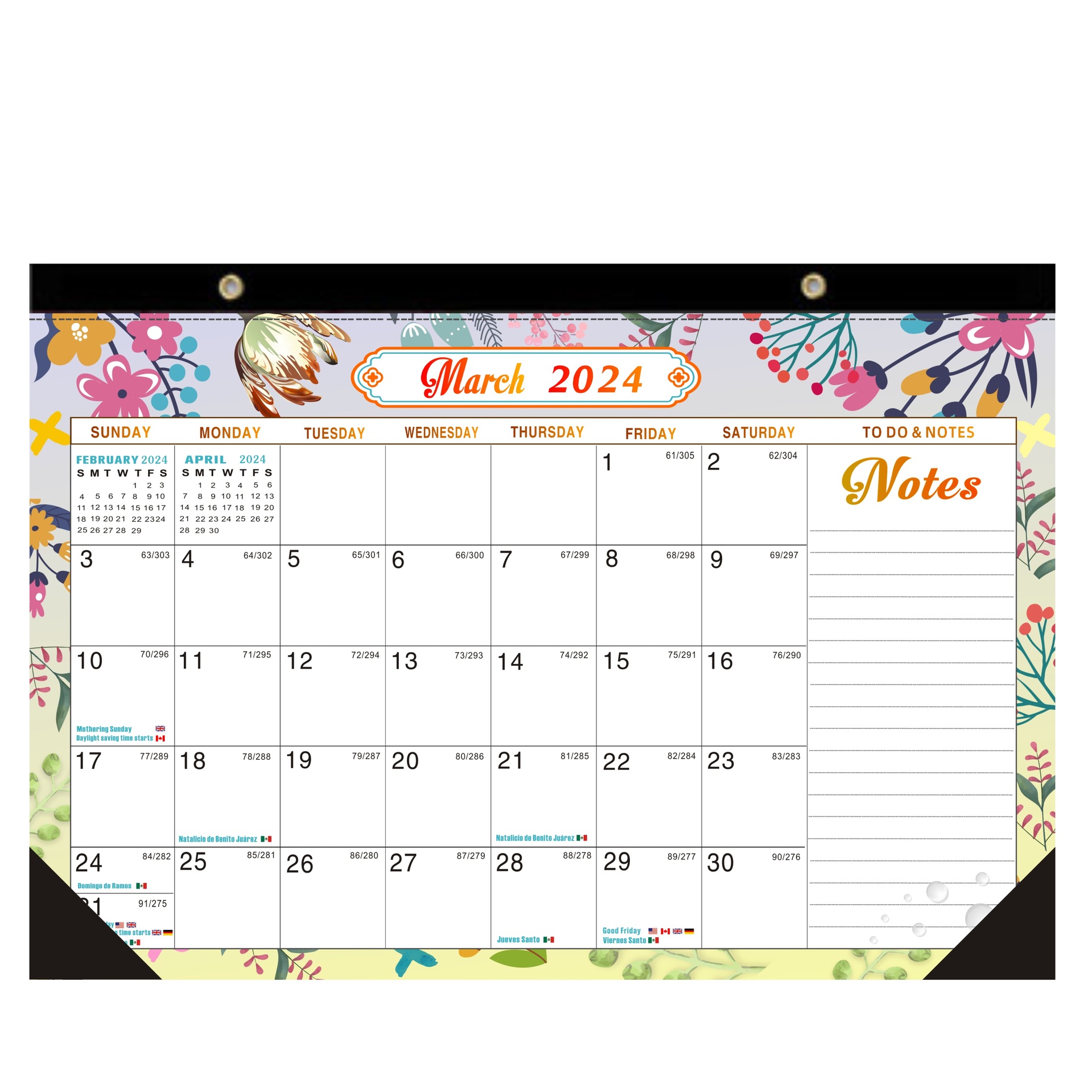 2025年新款日历倒计时英文挂历现货跨境外贸日历计划本桌面台历