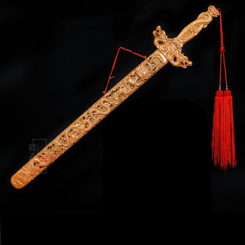 肥城桃木剑 桃木斧头 桃木剑挂件雕刻宝剑 朱砂宝剑七星厂家直销