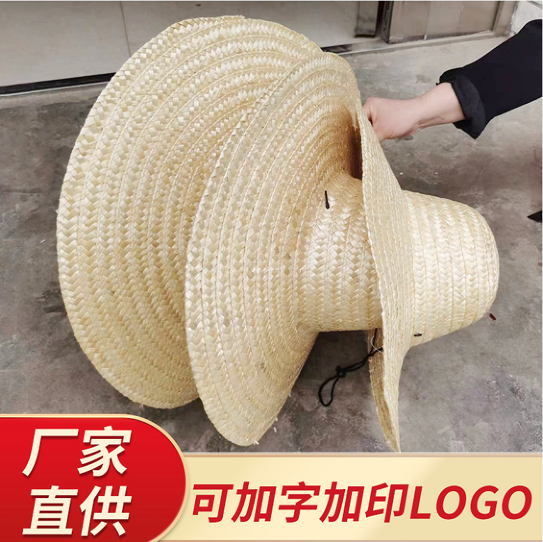 Straw Hat Summer Farmer Straw Hat Straw Straw Woven Sun-Proof Anti-Ddos Big Brim Men and Women Rural Agricultural Fishing Straw Hat Wholesale