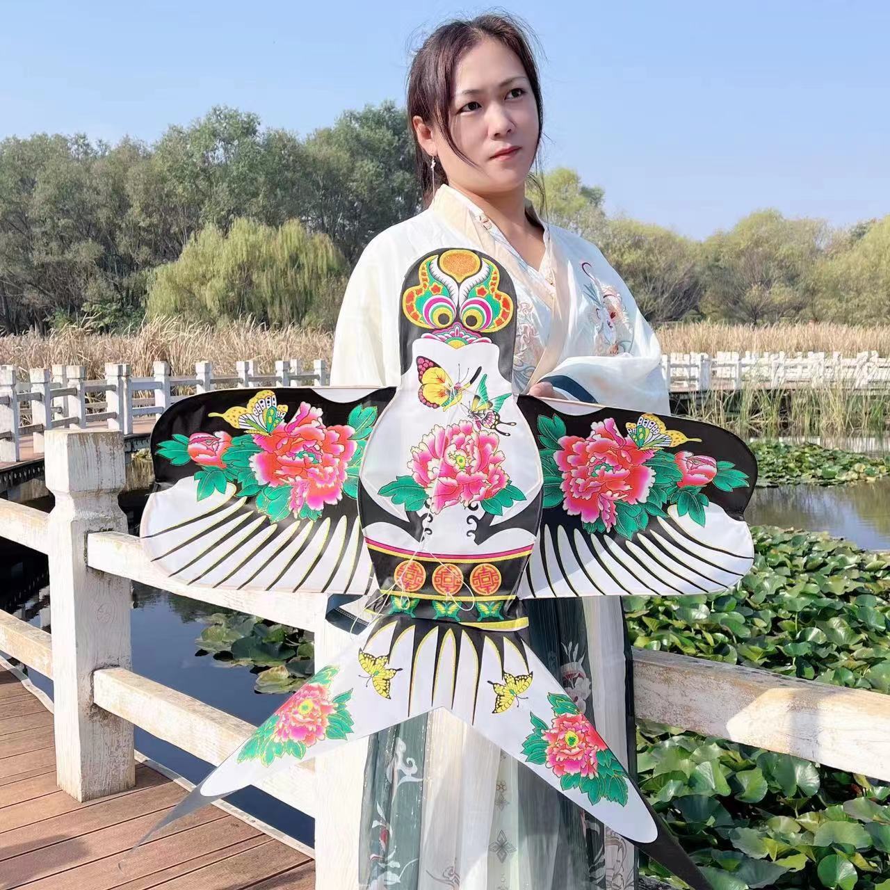 Weifang Traditional Handmade Shayan Kite Children's Cartoon Hand-Painted Ancient Style Kite Fashion Photography Hanfu Photo Props