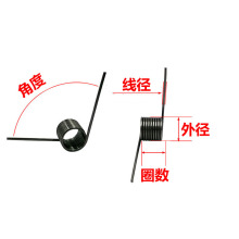 FZ扭力回力扭转弹簧1.4线径7-7.5外径V型扭簧60-180度角65Mn钢