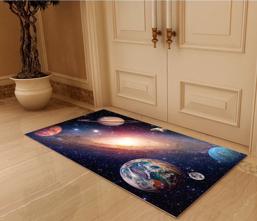 Cross-Border Foreign Trade Floor Mat Kitchen Door Mat Skull Printed Foot Mat Household Toilet Absorbent Mat Wholesale