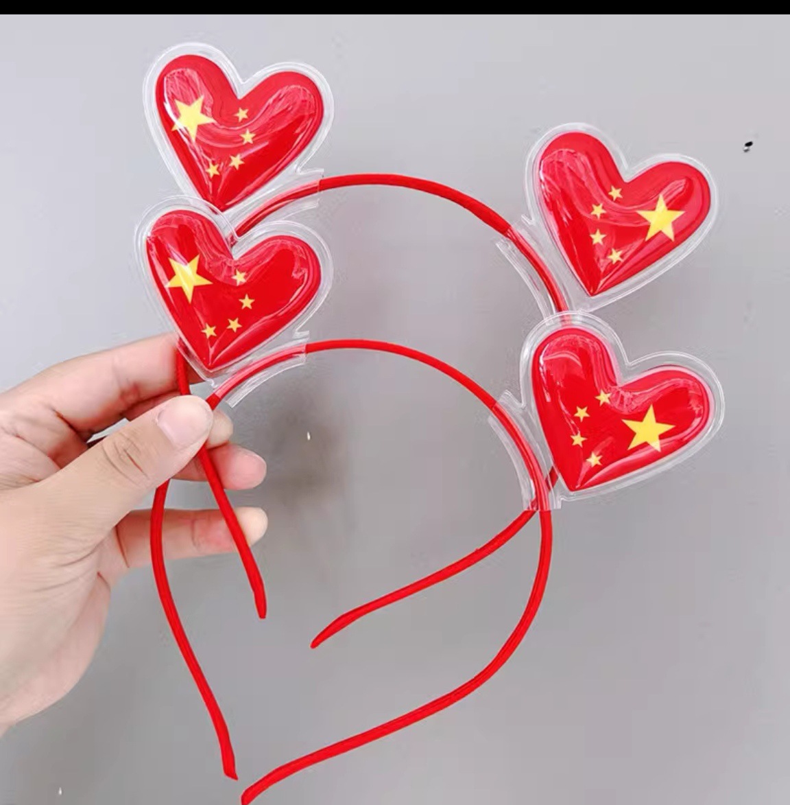 国庆小红旗十一热卖国旗发夹发箍五星红旗发卡儿童爱心活动小礼品