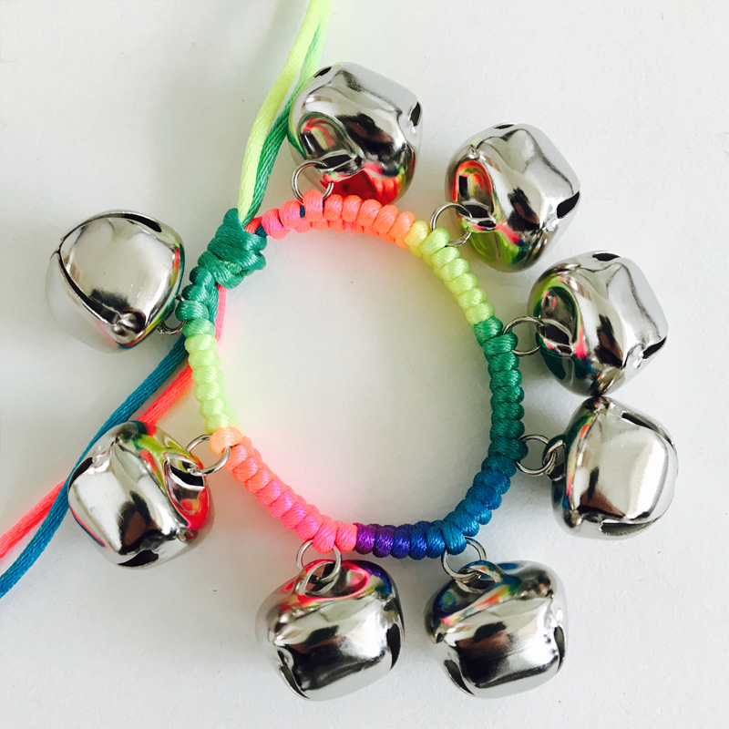 六一儿童舞蹈表演铃铛手链脚链20mm8个手铃超响彩绳节目舞台道具