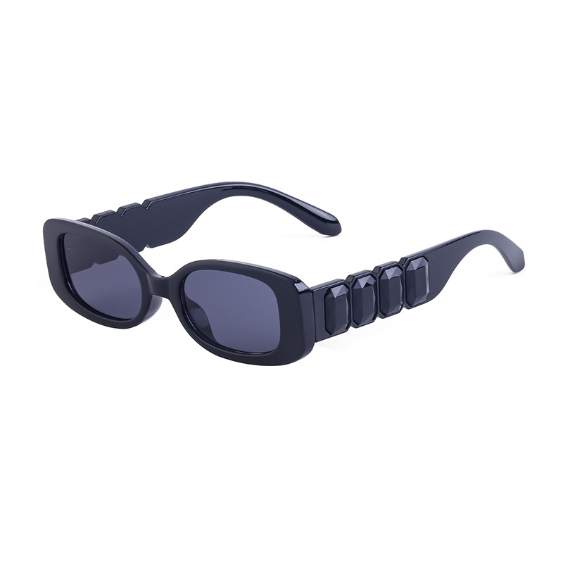 2023 European and American Personalized Small Frame Sunglasses Women's Diamond Square Frame Sunglasses Men's Cross-Border Glasses Wholesale Sunglasses