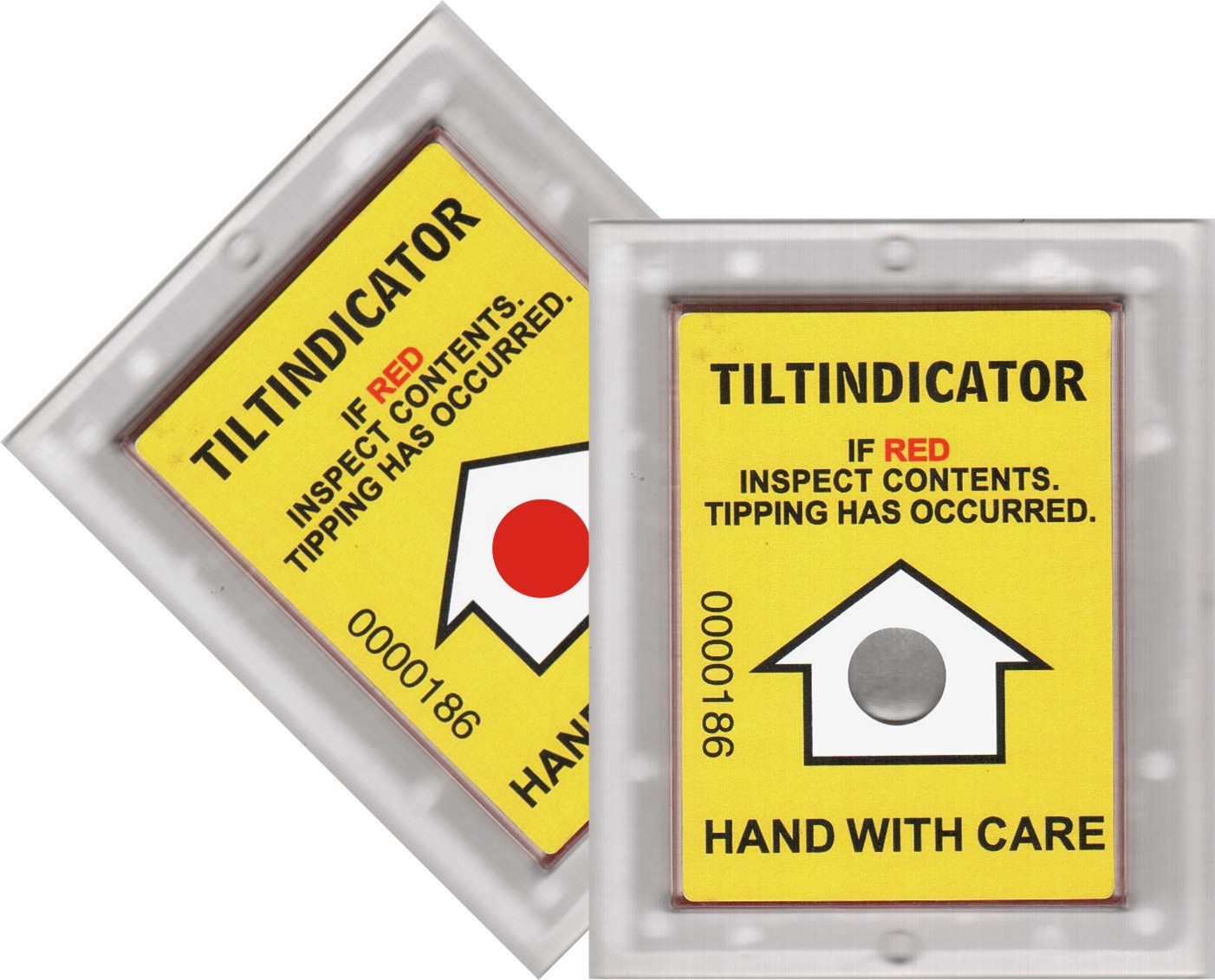 厂家批发温州防倾斜贴tiltaction防倾斜运输防倾倒指示标签