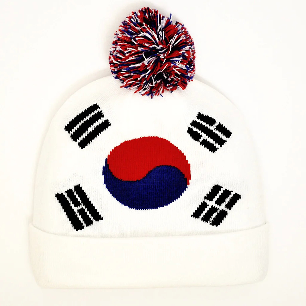 国家针织帽竞选帽子韩国毛线帽子秋冬户外护耳帽子球迷周边产品