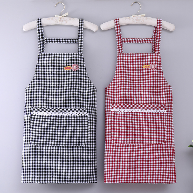 Apron Cotton Household Fashion Kitchen Adult Sleeveless Oil-Proof Apron Overalls Factory Wholesale Advertising Apron