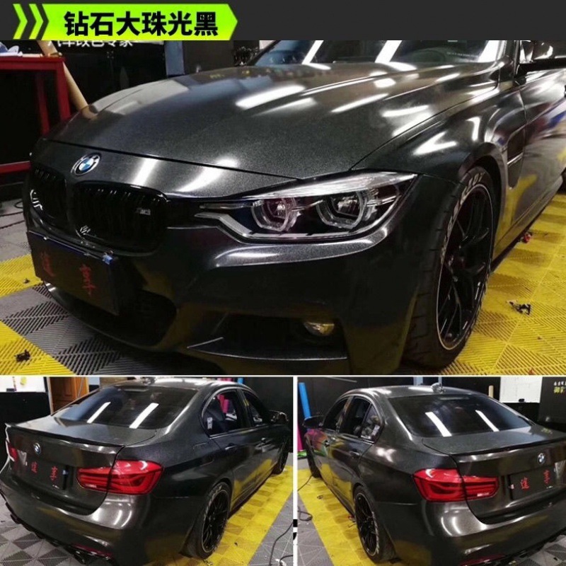 车膜贴膜全车亮黑磨砂黑电光黑哑光陶瓷磨砂黑车衣车身改色膜