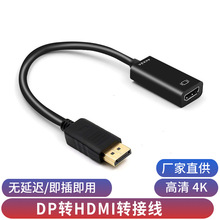 dp公转hdmi母转接线小壳4K高清to电脑显示器连转换器大dp转hdmi线