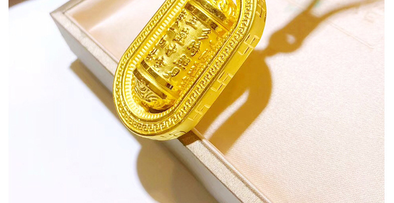 足金999转经筒吊坠黄金挂坠心经柱六字真言转运珠3d硬金水贝批发