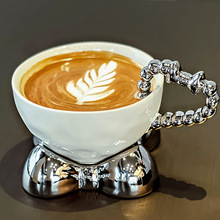 陶瓷咖啡杯子高档精致新款女早餐燕麦杯杯碟马克杯小众下午茶套装
