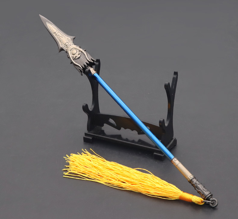 真三国无双苍龙天穿枪22cm全金属工艺品摆件模型