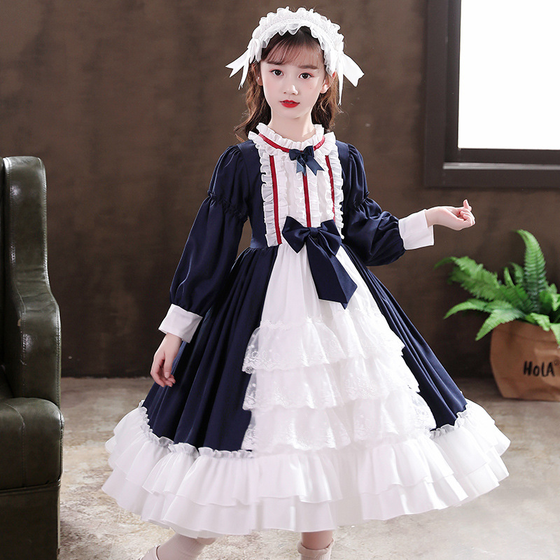 2022新款洛丽塔女童公主裙子西班牙韩版lolita连衣裙女孩儿童裙子