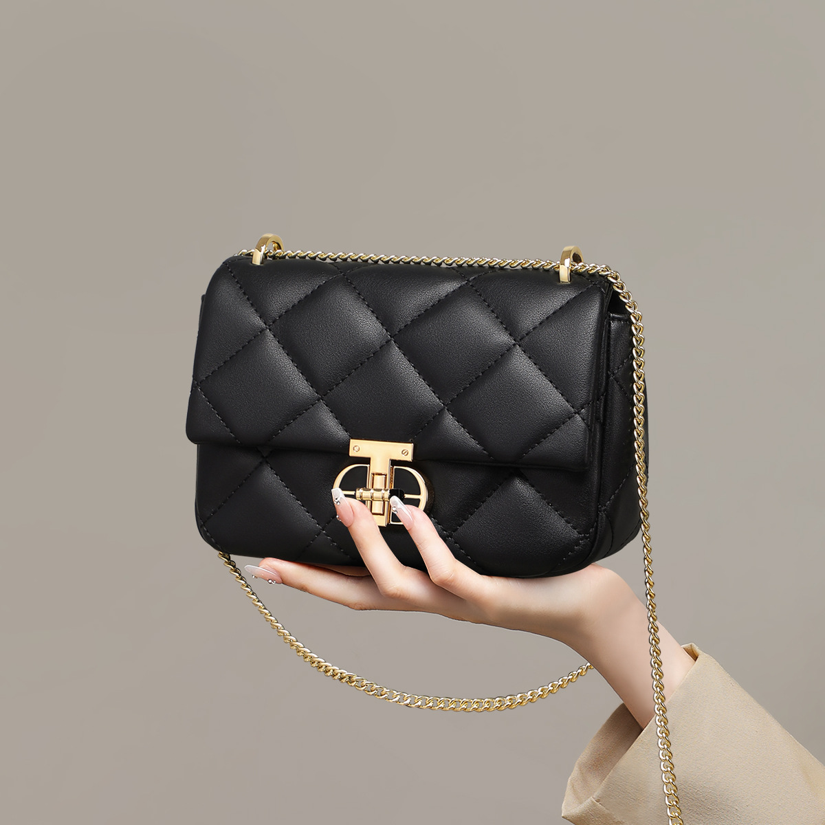 包包新款女包斜挎包高级感小包夏2024真皮链条包轻奢通勤包-阿里巴巴