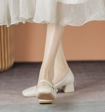 旗袍鞋子高跟鞋设计感小众气质玛丽珍女鞋显脚小古风新中式伴娘鞋