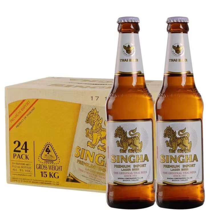 泰国原装进口 胜狮啤酒 330ml*24瓶整箱 singha-阿里巴巴