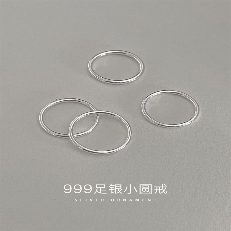 Simple Bracelet Ring Wholesale Pure Silver Couple Couple Rings Light Pasta Finger Ring Female Thin Cold Wind Small Thumb Closed Mouth Little Finger Ring