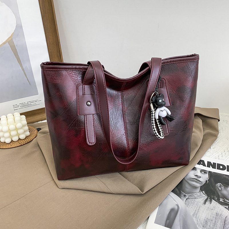 Blue Cool 2021 New Women's Bag European and American Fashion Shoulder Crossbody Bag Oil Wax Leather Casual Retro Women's Tote