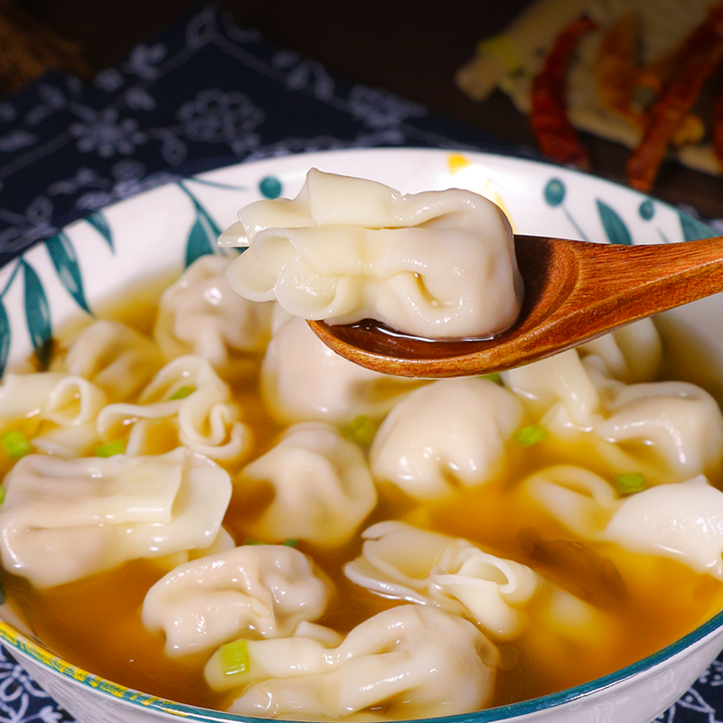 鲜肉馄饨速食小扁肉小混沌方便早餐半成品云吞扁食小金鱼扁肉速冻