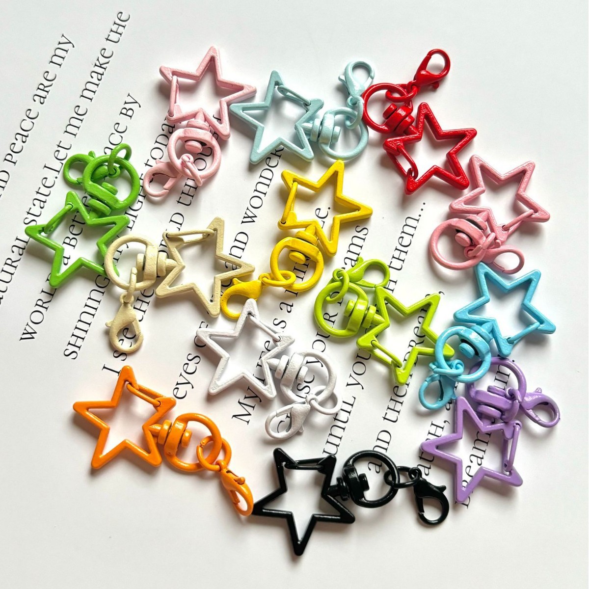 DIY马卡龙烤漆色系五角星龙虾扣公仔包挂扣金属饰品配件材料批发